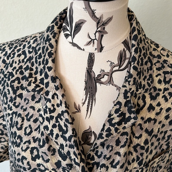 Robbie Bee Leopard Print Button Up Blouse - Picture 2 of 5